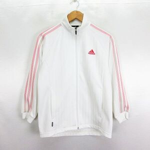 アディダス adidas ジャージ トラックジャケット アウター 長袖 ジップアップ ライン ロゴ S ホワイト スポーツウェア ※EKM メンズ