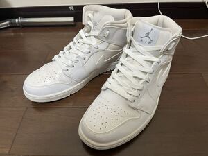 希少 程度良好 NIKE ナイキ AIR JORDAN1 RETRO MID エアジョーダン1 ホワイト クールグレー 28.5cm 554724-102