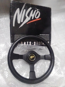 ニスモ 初期 旧ロゴ ステアリング ホーンボタン 元箱 付き ブラック NISMO 正規品 絶版 当時物 レザーステアリング