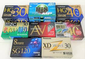 未使用品 ＊ビデオカセットテープ ＊VICTOR HG AV PANASONIC XD ZETAS SUPER HG KONICA SG 8mm FUJIFILM TC-30 TDK HI8 他 12点 録画 映像