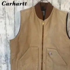 【名作】カーハート　Carhartt ダックベスト　キルティング　ブラウン　XL