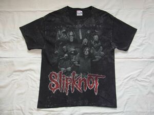 ☆ 00s ビンテージ SLIPKNOT スリップノット All Hope Is Gone 総柄 Tシャツ sizeL 黒 ☆USA古着 ヘヴィメタル ロック バンド 90s オールド