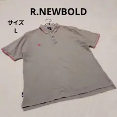 R.NEWBOLD ポロシャツ L 半袖 グレー シンプル カジュアル スポーツ