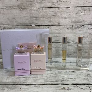 【中古品】Salvatore Ferragamo signorina rollerball trio 香水 セット オーデトワレ オーデパルファム 5ml 2点 フェラガモ シニョリーナ