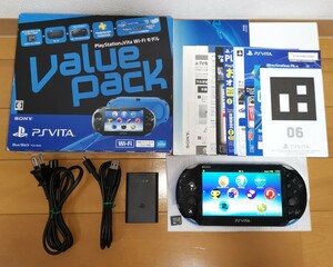 ● 送料無料 美品 fw3.57 PCH-2000 Blue Black ブルーブラック SONY 中古 PS Vita PlayStation Vita psvita ●