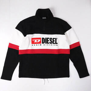 新品正規品 DIESEL ディーゼル S-SAINT-DIVISION ブランド ロゴ ハーフジップ トレーナー スウェットシャツ M