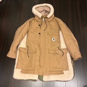 sacai Carhartt 23AW 23-03109 M シベリアンコート カーキ 3 ハンガー・ガーメント付き