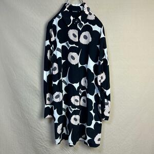 marimekko マリメッコ シャツ ワンピース 38 pieni unikko シルク 花柄 ウニッコ 