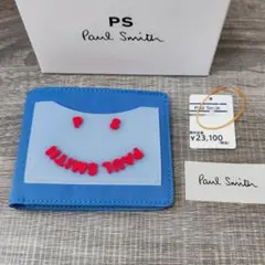☪ 新品☪ PS PAUL SMITH 財布 二つ折り カード入れ ブルー 人気