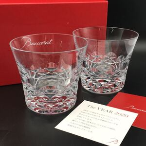 ★E09353【未使用保管品】Baccarat バカラ/ペア イヤータンブラー/ロックグラス/2020/ブラーヴァ/高さ 約8.6㎝/クリスタルガラス/箱付 す