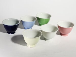 【洛座】平安春峰 色変 色替 煎茶碗 6客 ＜煎茶道具