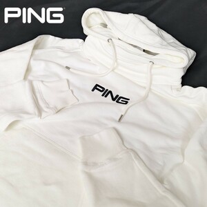 ★新品正規品 PING/ピン メンズ 撥水吊編み裏毛 スウェットプルオーバー フーディ (Mサイズ)