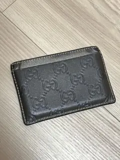 Gucci 名刺入れ　GG柄　レザー　グッチ　GUCCI