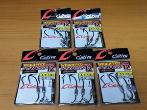 カルティバ　ウェイテッドツイストロック12 ワームフック　3.5g　フックサイズ4/0 1/8oz 釣り針　OWNER オーナー