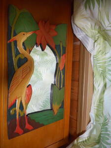 アジアン　鏡　鳥