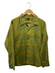 TENDERLOIN◆T-T/C CHECK SHIRT/オンブレチェック/オープンカラーシャツ/M/ポリ/イエロー/チェック