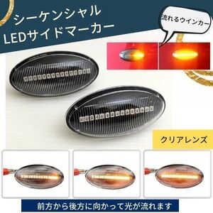 ［送料無料］[クリア] LED シーケンシャル サイドマーカー 流れるウインカー 抵抗内蔵 SUZUKI スズキ ジムニー SUV SX4 エブリイ ワゴン