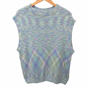 H BEAUTY&YOUTH エイチ ビューティー&ユース タグ付き SILK MIX KNIT VEST シルクニットベスト セーター 水色 M