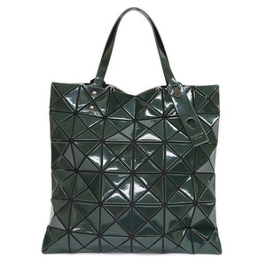 イッセイミヤケ バオバオ トートバッグ BAO BAO 6x6 ダークグリーン エナメル レディース ISSEY MIYAKE 中古