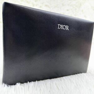 1円【新品未使用】DIOR ディオール クリスチャンディオール セカンドバッグ クラッチバッグ ポーチ ビジネス ブラック 黒 千鳥 レザー 