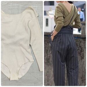 FUMIKA_UCHIDA フミカウチダ CROSS OVER BODY SUIT クロス オーバー ボディ スーツ MADE IN JAPAN 日本製 エクリュ 系 サイズ M 610