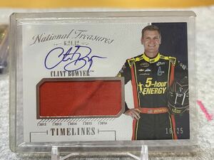 2016 Panini National Treasures CLINT BOWYER 直筆サインカード Auto Relic Crad /25 Race-Used Firesuit NASCAR ナスカー ボウヤー