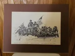 Washington Crossing the Delawareリトグラフ調印刷