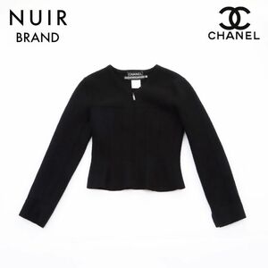 シャネル CHANEL ブルゾン フルジップ ジャケット ウール ブラック