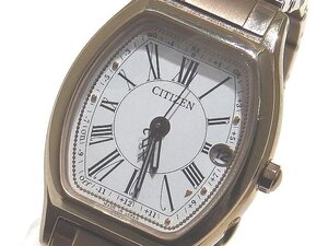 CITIZEN シチズン レディース ソーラー電波 時計 XC クロスシー ☆ H060-T023371 チタニウム エコドライブ ゴールド系 白文字盤 ▼6K