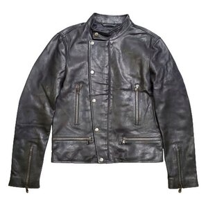 DIESEL ディーゼル 【men1640D】 BLACK GOLD ラムスキンレザー シングルライダースジャケット JKT アウター 羊革 メンズ 46 ブラック HC