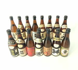 M-3937 ☆ 1円スタート ☆ 日本酒 ミニチュアボトル ミニボトル 小瓶 100ml いろいろ 14本 栗焼酎 1本 お酒 コレクション まとめ セット 