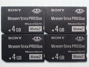 ★SONY メモリースティック PRODuo ４GB ４枚 中古★送料８５円・１８５円