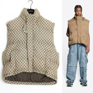 BALENCIAGA×GUCCI 国内正規品 BB Cocoon Puffer Vest 46 オーバーサイズ BBマーク GGマーク パファーベスト ダウンベスト ジャケット新品