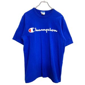 Champion 半袖 プリント Tシャツ Lサイズ チャンピオン ブルー コットン 古着卸 アメリカ仕入 t2408-3030