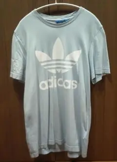 adidas ビッグロゴ 半袖 Tシャツ ライトブルー