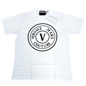 ヴェルサーチ ジーンズ クチュール 半袖 Tシャツ 72GAHT20 CJ000 003 XL 白 ホワイト クルーネック 並行輸入品 クリックポストで送料無料