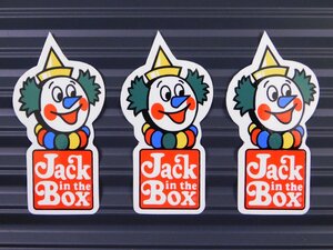 ◆送料\110◆【JACK IN THE BOX・ハンバーガー】※《レーシングステッカー／３枚》　(品番ms090)　アメリカン雑貨　ガレージ