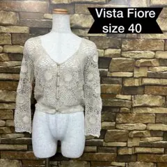 b0726 Vista Fiore (40) メッシュカーディガン ドット