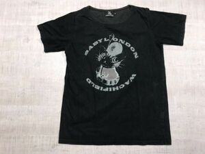 わちふぃーるど WACHIFIELD 池田あきこ レトロ ファンシー ドメスティック キャラクター 半袖Tシャツ カットソー レディース M 黒