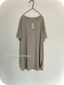 ＊Samansa Mos2＊SM2＊未使用 リネン混 チュニックTシャツ＊(O1)