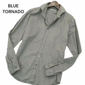 BLUE TORNADO トルネードマート 通年 スリム★ 長袖 ホリゾンタルカラー シャツ Sz.L　メンズ グレー 日本製　A4T02300_3#C