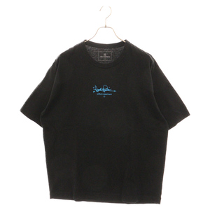 ユニフォームエクスペリメント 22SS フロント スモール プリント クルーネック Tシャツ 半袖 カットソー ブラック UE-220005