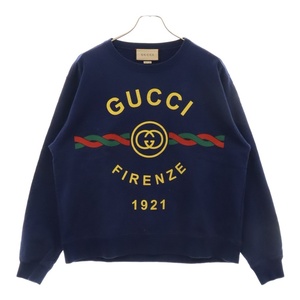 GUCCI グッチ FIRENZE 1921 SWEATSHIRT GG フィレンツェ クルーネックスウェット 626990 XJD70 ネイビー