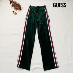 レア　ゲス　GUESS　ベロア素材　ハイウエストジャージ　S　グリーン