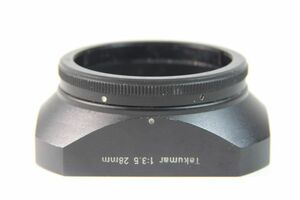 TWO-NE-088《送料無料 外観△ 使用◎》Super Takumar 28mm F3.5 　SMC Takumar 28mm F3.5 ペンタックス 金属製角型レンズフード