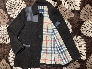 ★希少★新品未使用★定価99750円★BURBERRY★バーバリー★裏総チェック付毛100%肩前後羊革★中綿入りコート・M・焦げ茶タグ付