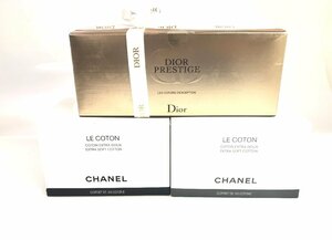 未使用　シャネル　CHANEL　エクストラ　ソフト　コットン／クリスチャン ・ディオール　 Dior　プレステージ　コットン　3箱　KES-2201　