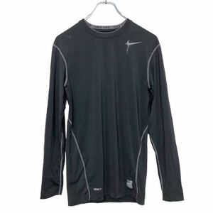 中古 古着 NIKE 長袖 プリント Tシャツ M ブラック グレー ナイキ スポーツ ドライ ロンT ロングTシャツ 古着卸 アメリカ仕入 a509-6695