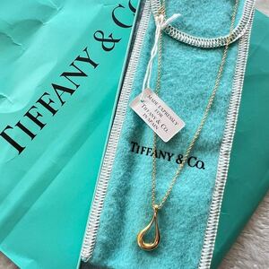 オープンティアドロップネックレス ティファニー ゴールド750 エルサペレッティ TIFFANY&CO. 18金 イエローゴールド 専用箱 保存袋付き