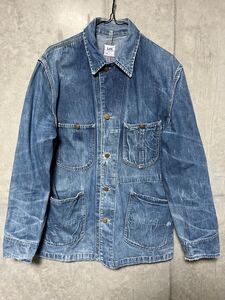 激レア Size 36 ヴィンテージ Lee 91-J カバーオール 60s インディゴ デニム ジャケット JELT DENIM Chore Jacket COVERALL 首振りボタン